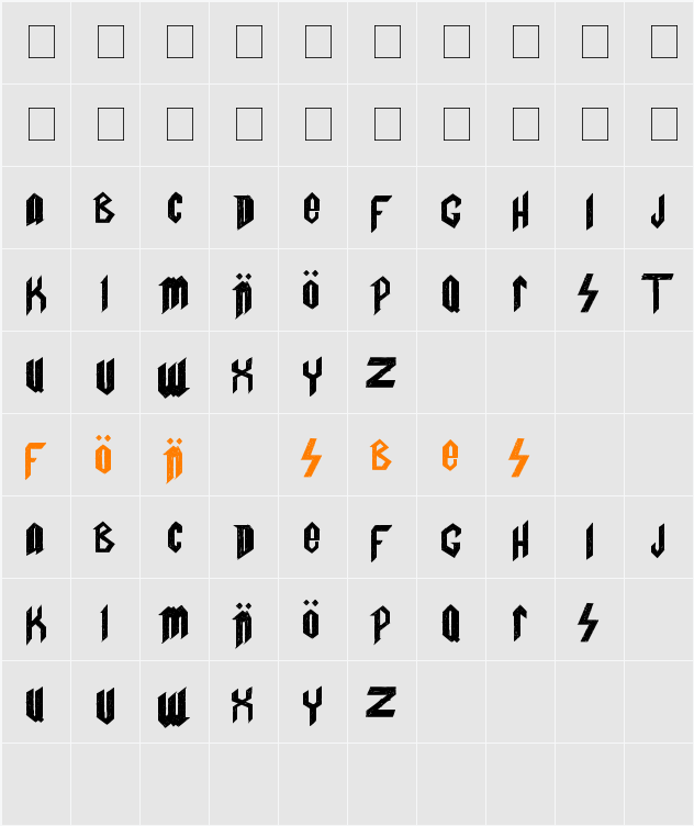 Spinal T. FanBoy Character Map