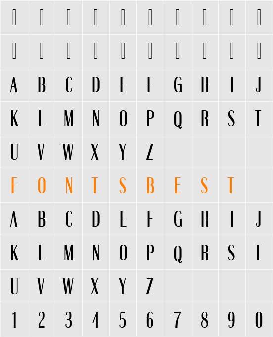 Britannic Becker Compress Med Character Map
