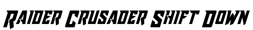 Raider Crusader Shift Down Font Image