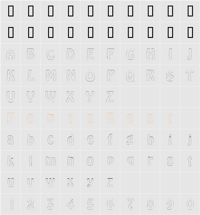 GuthrieOutline Character Map