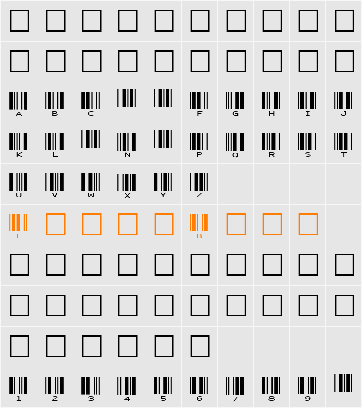 SKANDEMOrC39W Character Map