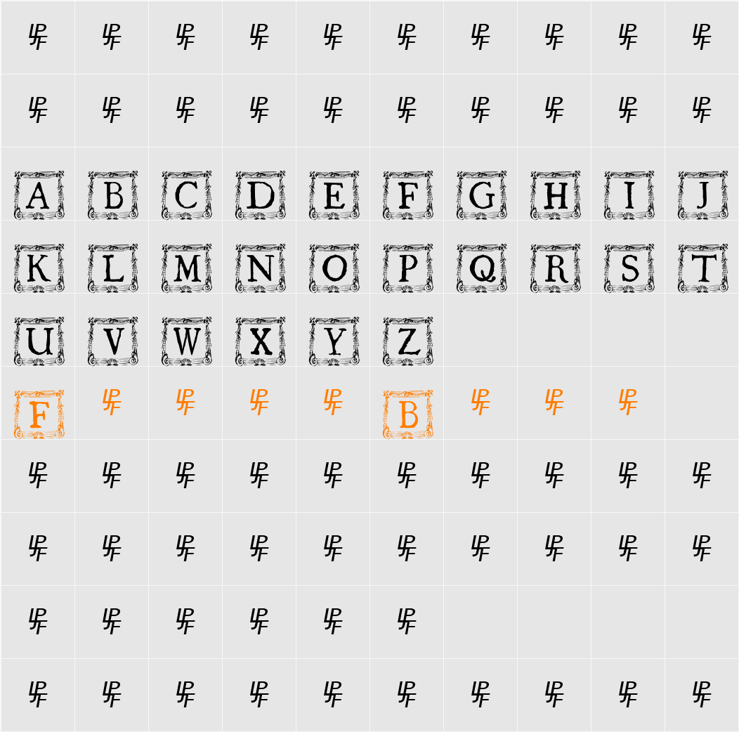 QuaNauticale_Initials_No3 Character Map