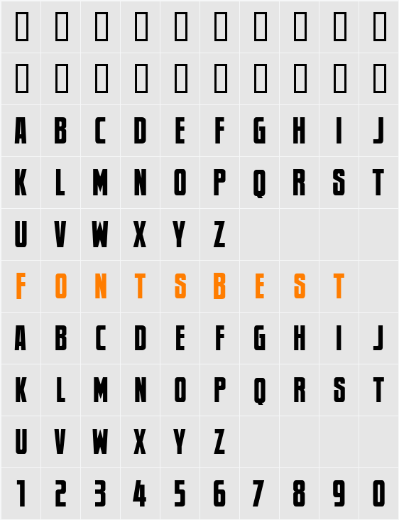 Newsflash BB Character Map