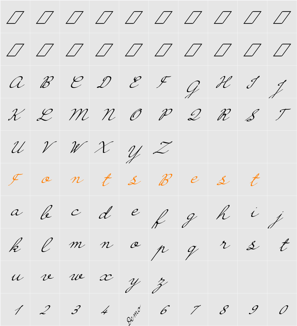 Hirondelle Demo Character Map