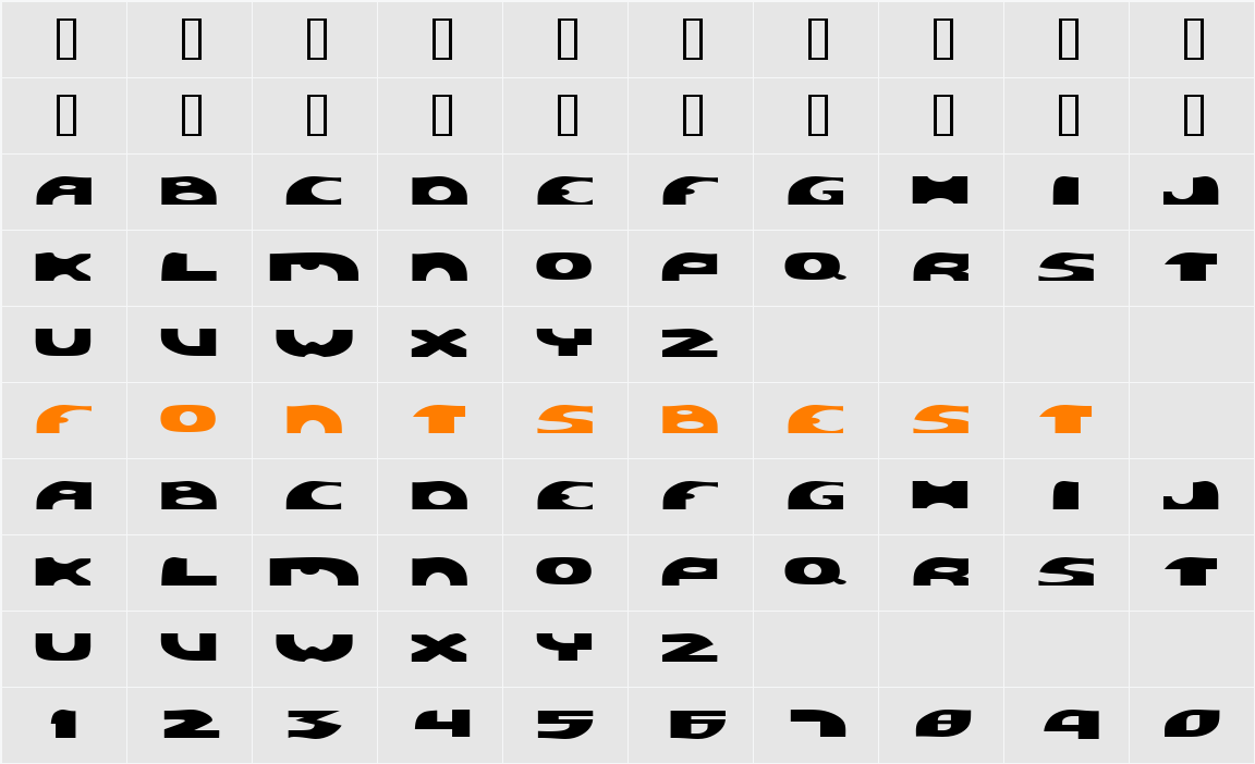 PIGSTY Character Map