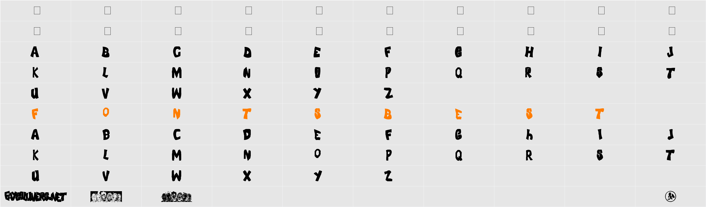 FLH-Font Character Map