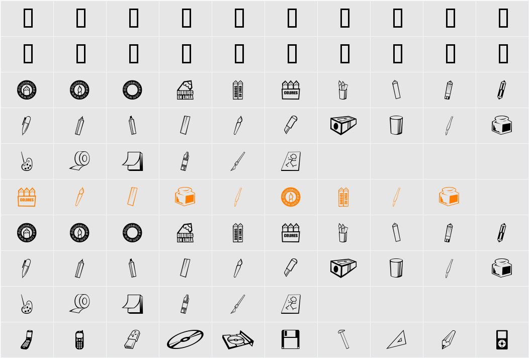 dibujos en linea Character Map