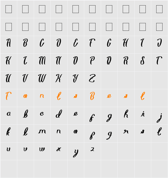 life is font Character Map
