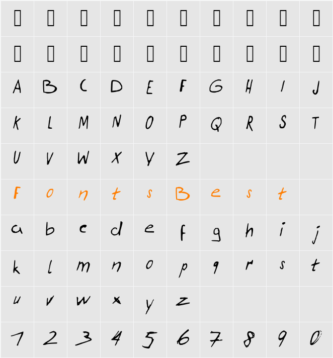 TakeNotes Character Map