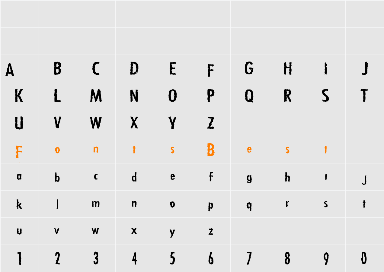 Zfonts Character Map