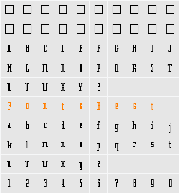 Oblong Character Map