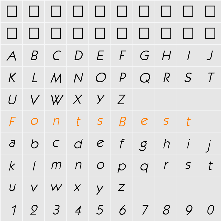 KabobLight Character Map