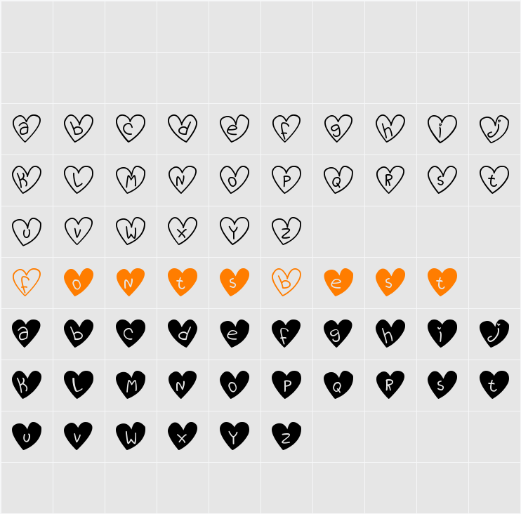 Love You tfb Character Map