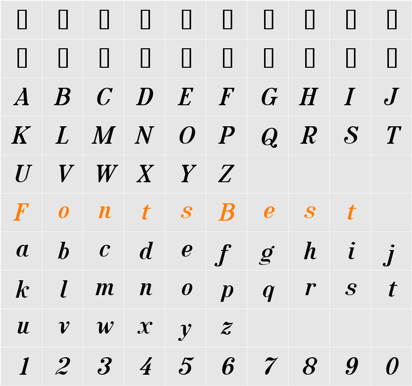 Rataczak Character Map