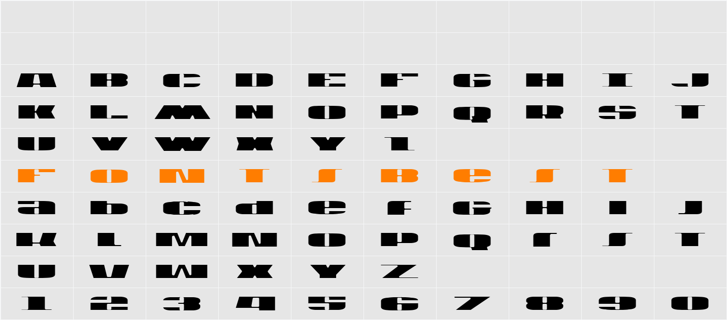 U.S.A. Light Character Map