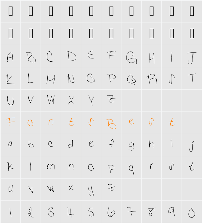 Tori Character Map