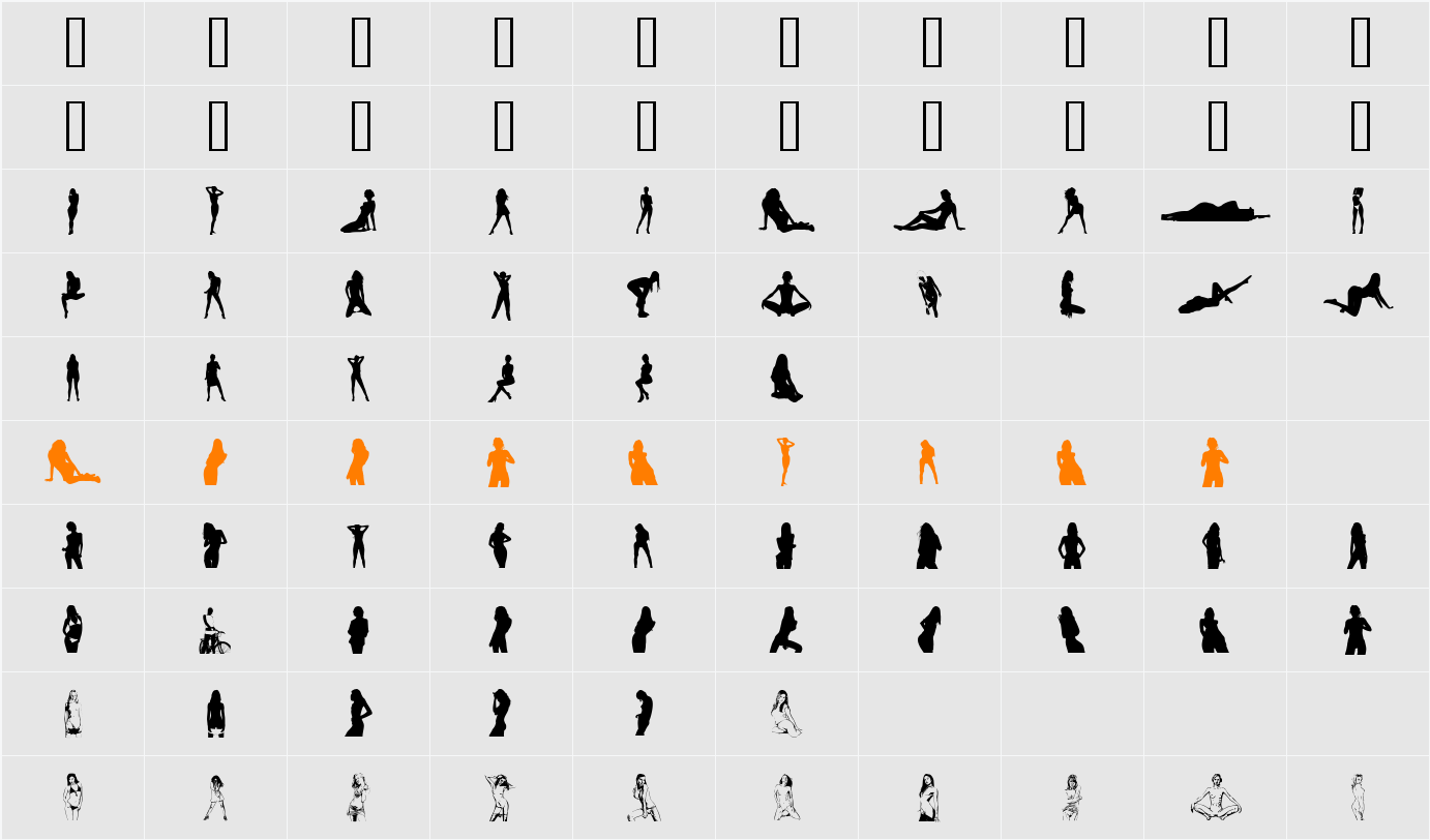 SEXY_SPANISH_WOMAN Character Map