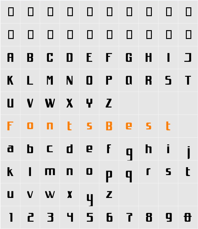 spacejunk:XL Character Map