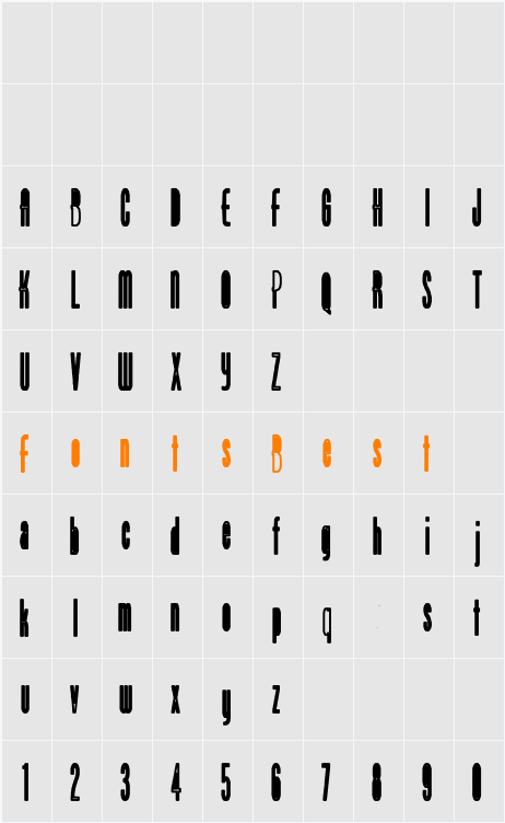 Venus-Normal Hollow Bold Character Map