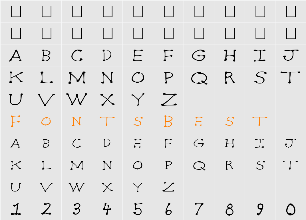 Dot2Dot Character Map