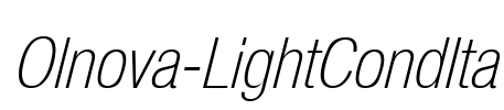 Olnova-LightCondIta Font Image