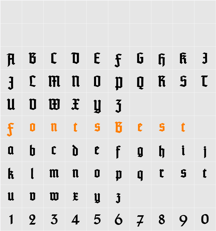 TypographerTextur Character Map