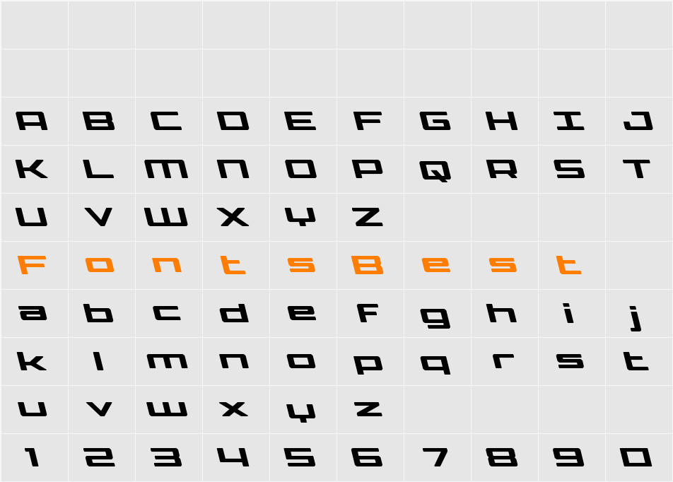Phoenicia Lower Case Leftalic Character Map