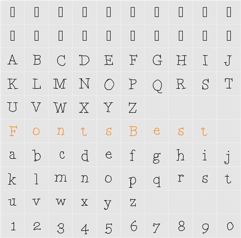 OMGWilliamsSerifs Character Map