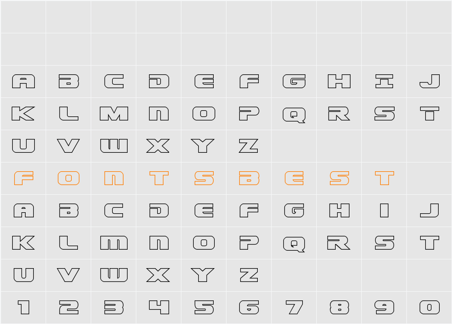 Dekaranger Outline Character Map