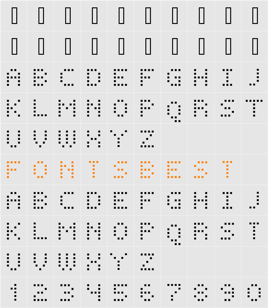 FFF Phantom 01 Character Map