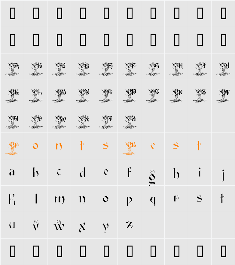 JNKFAIRY5 Character Map