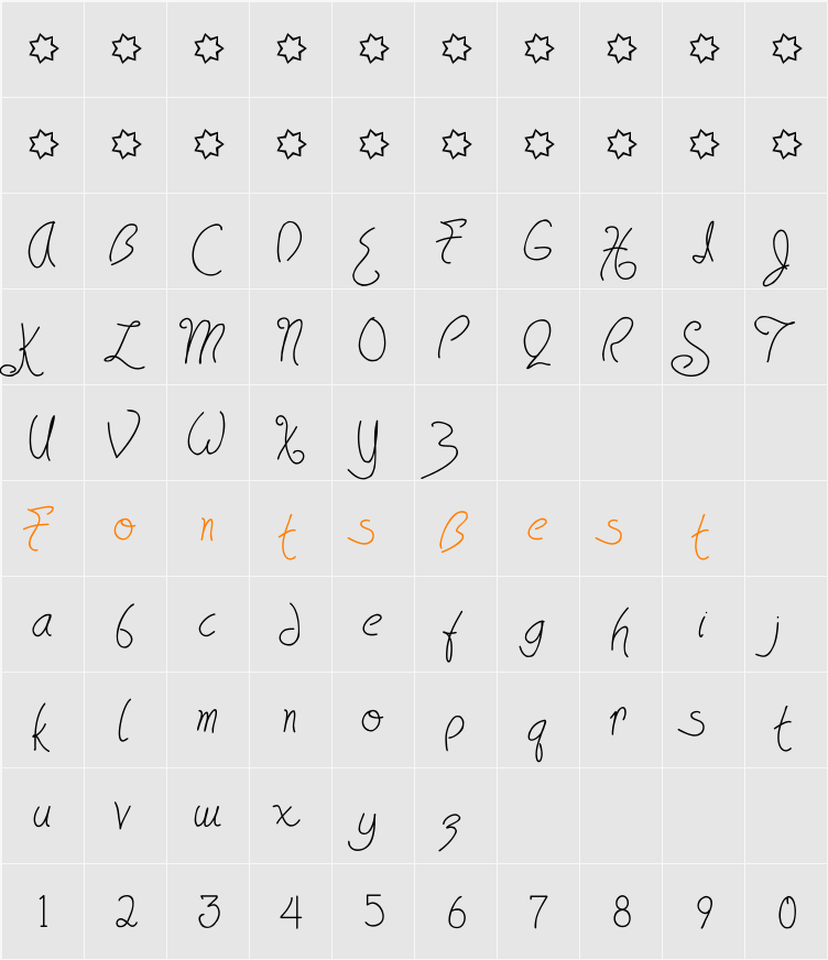 HavingWrit Character Map