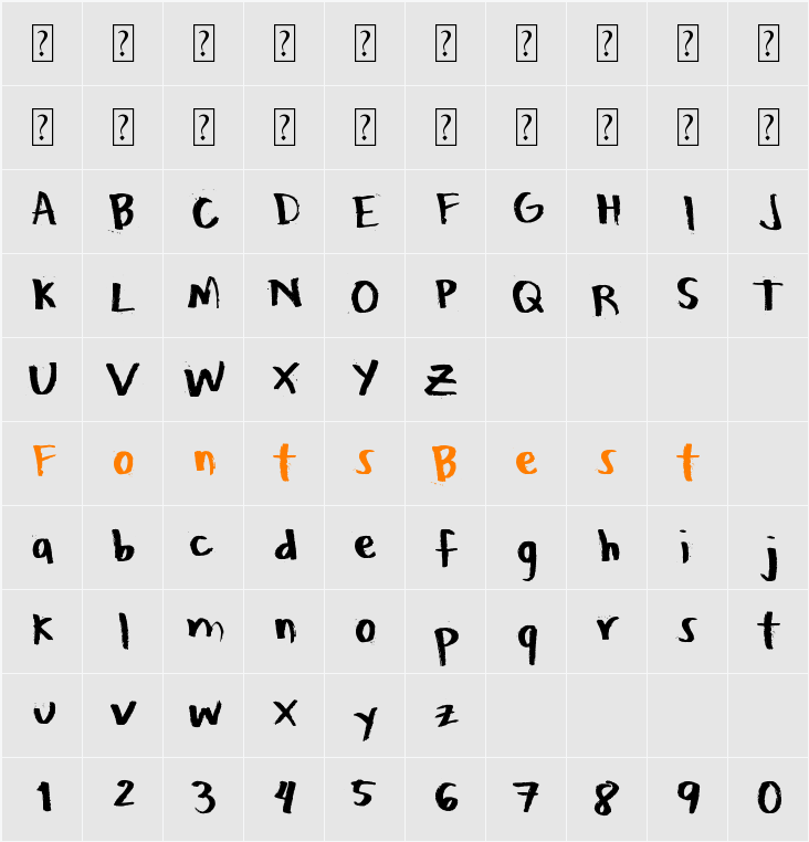 Honeytone Character Map