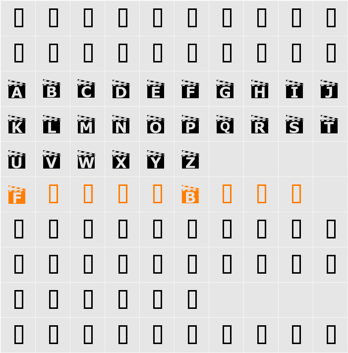 movieboard Character Map