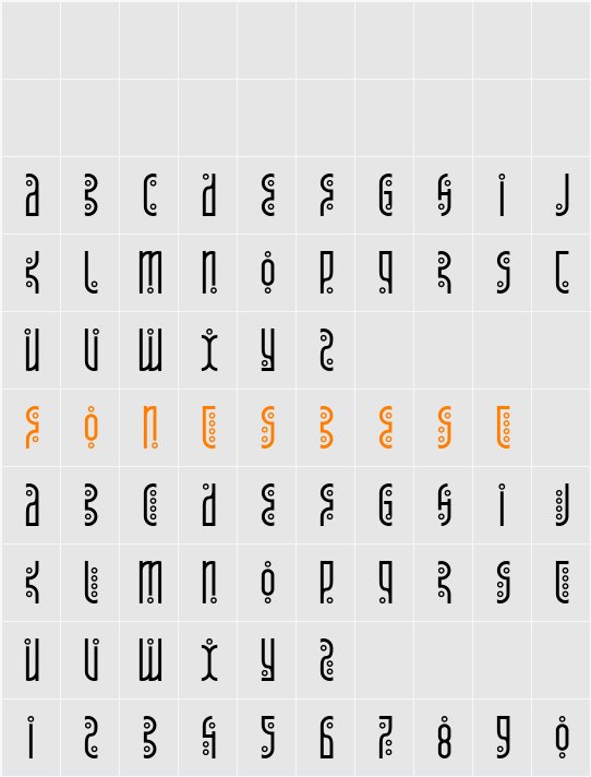 Tantrum Tongue Character Map