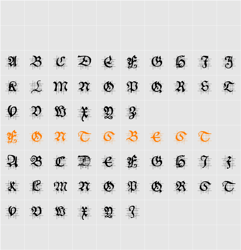 HansSchoensCapsInGrid Character Map