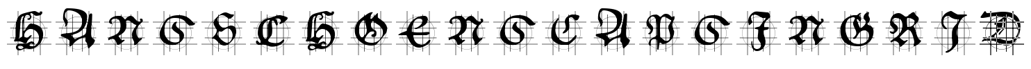 HansSchoensCapsInGrid Font Image