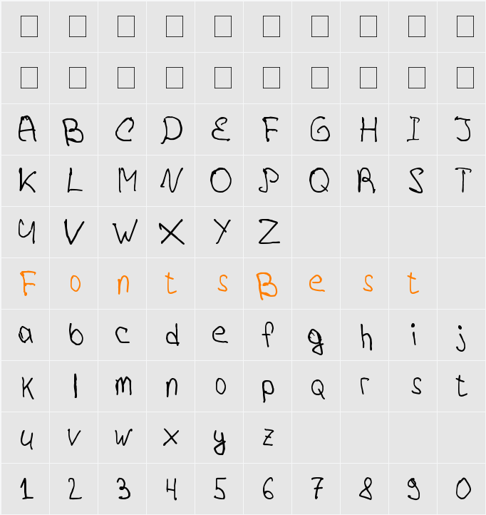 VoronovFont Character Map