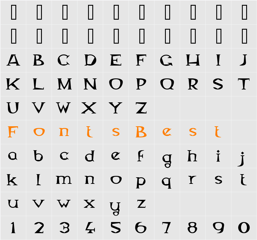 Magyar Serif Character Map
