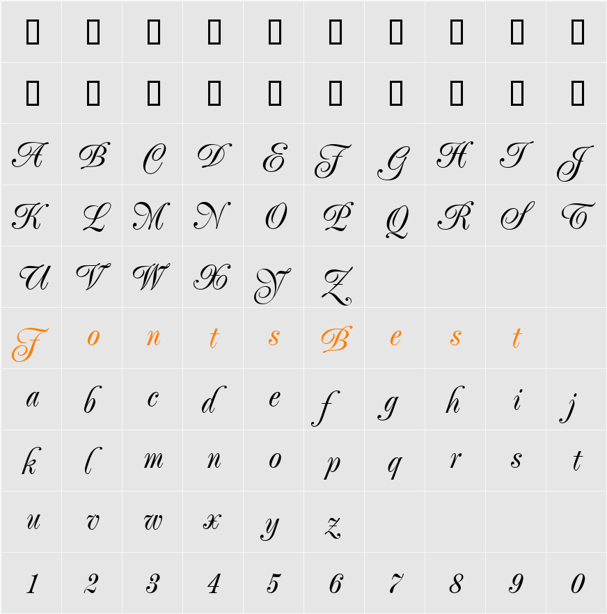 PopplExquisit Character Map