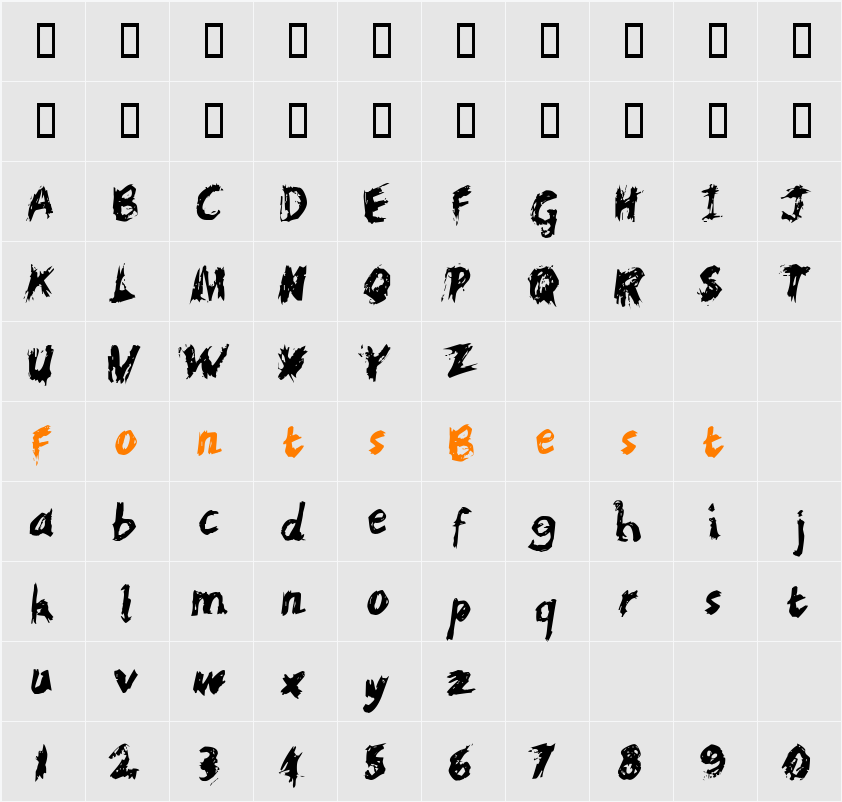Scratchy  Character Map
