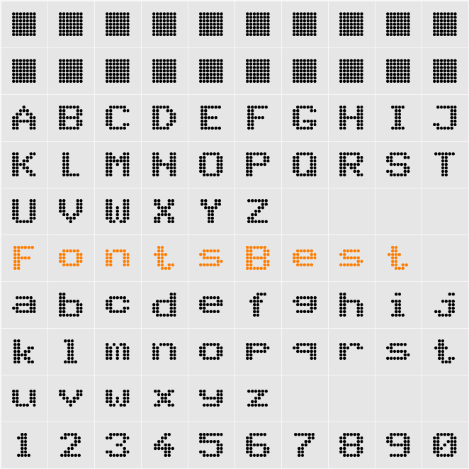 PIDvl bold Character Map