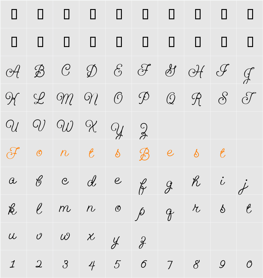 GeeohHmkBold Character Map