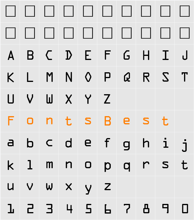OCR-A Character Map