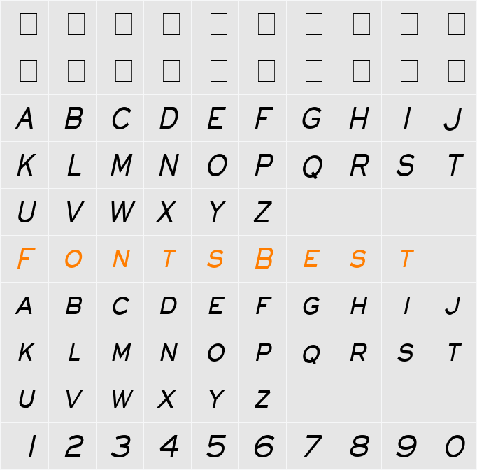 Eye glass Thin Character Map