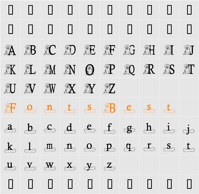 JNKPUPPY2 Character Map