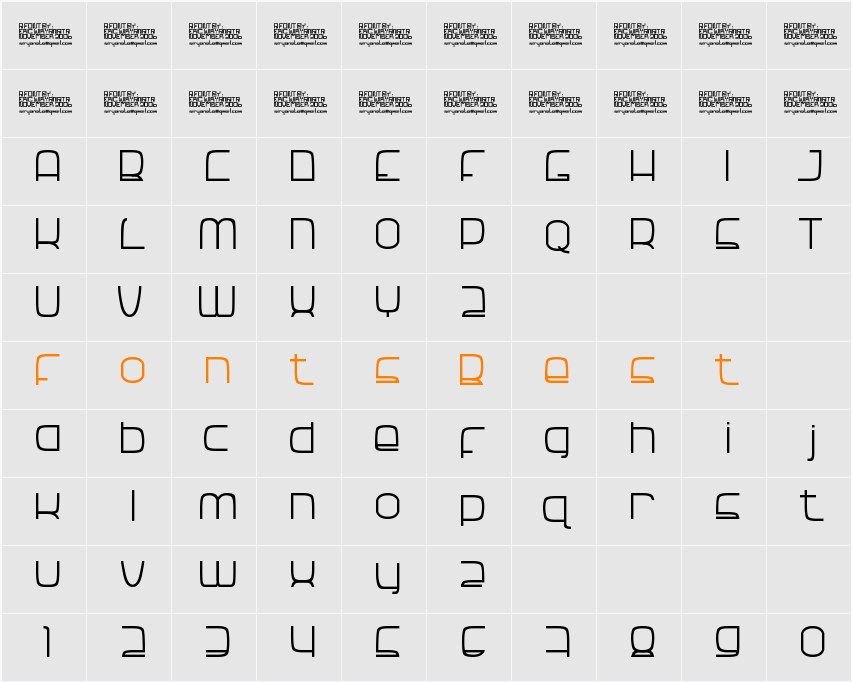 SNORG Character Map