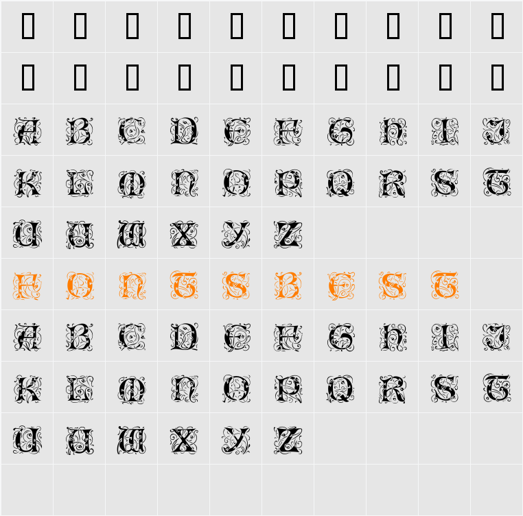 IlluminatiTwoDisplayCapsSSi Character Map