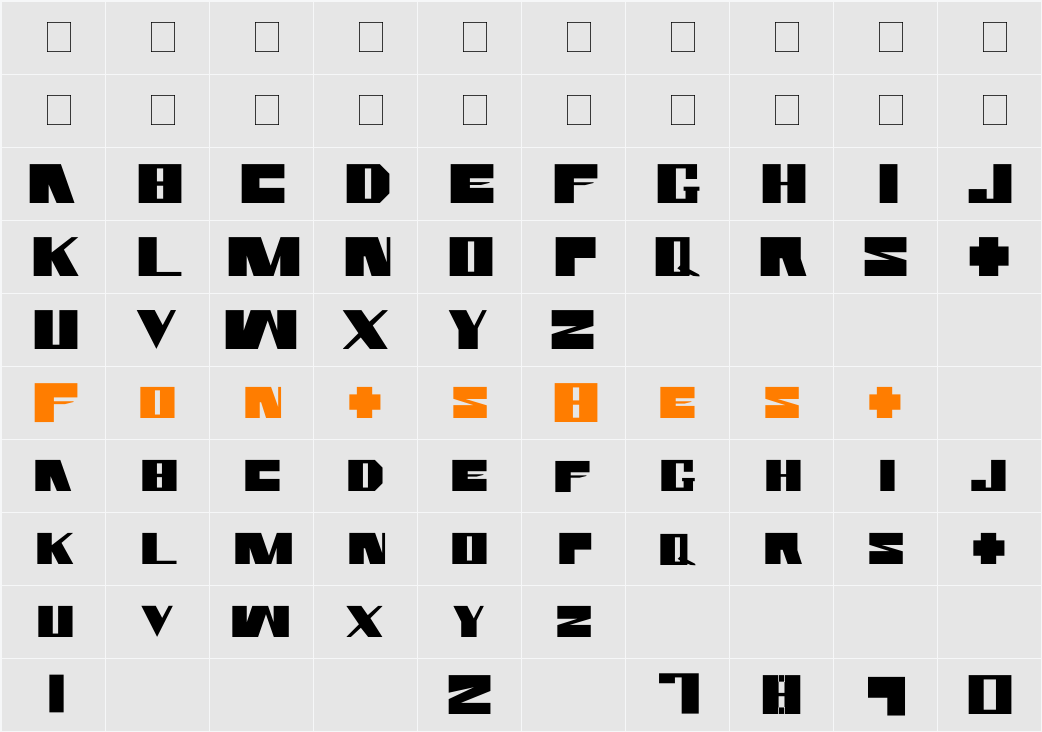 Rammstein Fonts Character Map