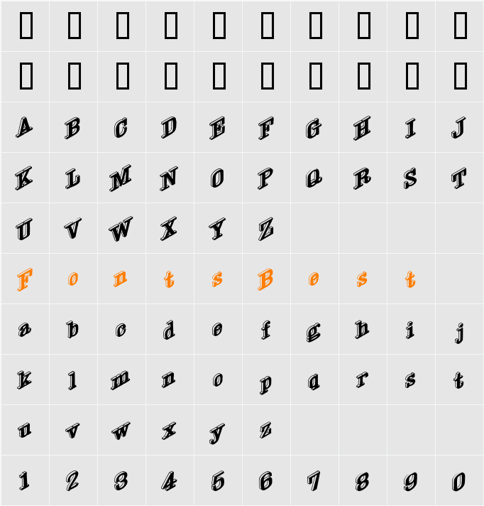 DryGulchBlack Character Map